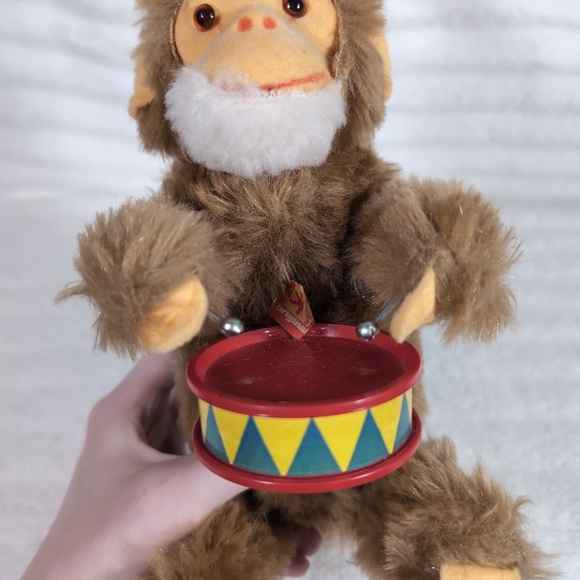 Vintage Carl Original Wind Up Monkey Drummer Toy West Germany Stuffed Plush READ - Picture 7 of 8